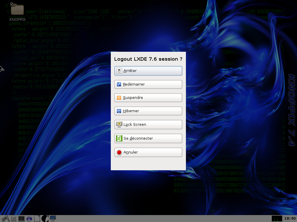 Do not forget to shutdown before removing the USB stick
